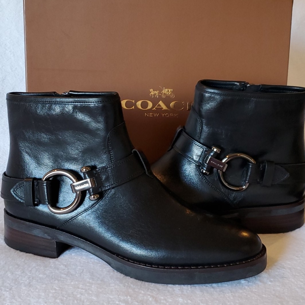 coach womens ankle black boots